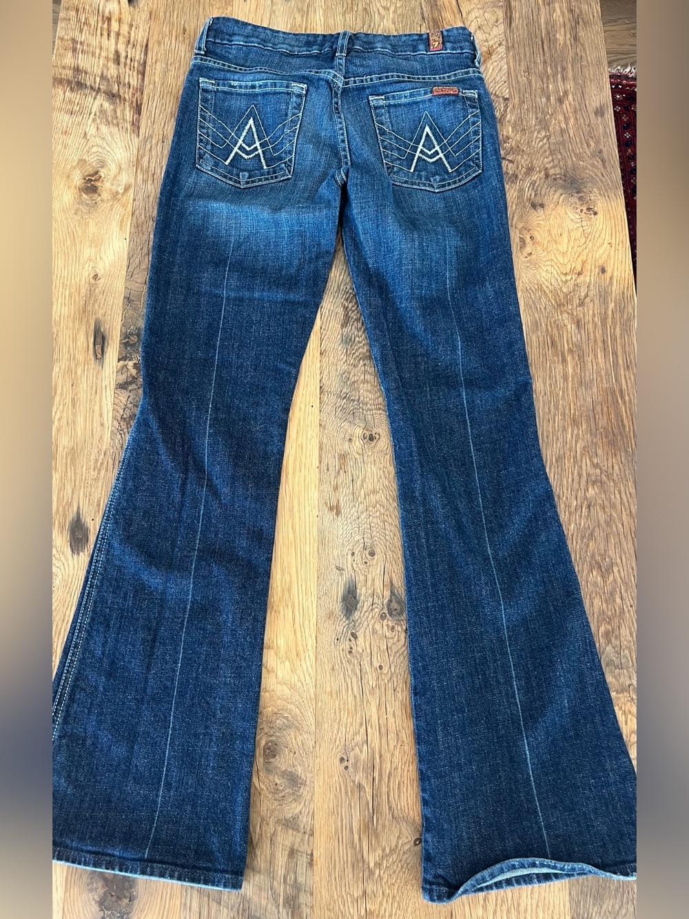 7 For All Mankind A Pocket Flare Leg Jeans Dark Blue